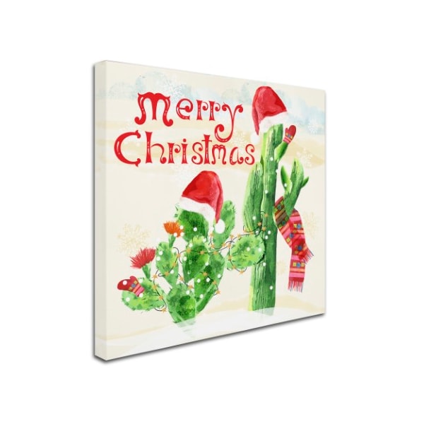 Lisa Powell Braun 'Xmas Cactus' Canvas Art,18x18